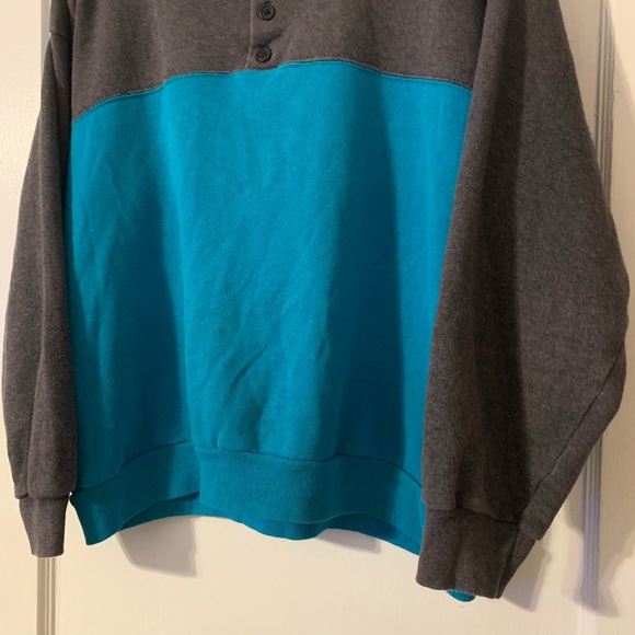 Vintage Tultex Color Block Rugby Style Sweatshirt - Picture 7 of 8